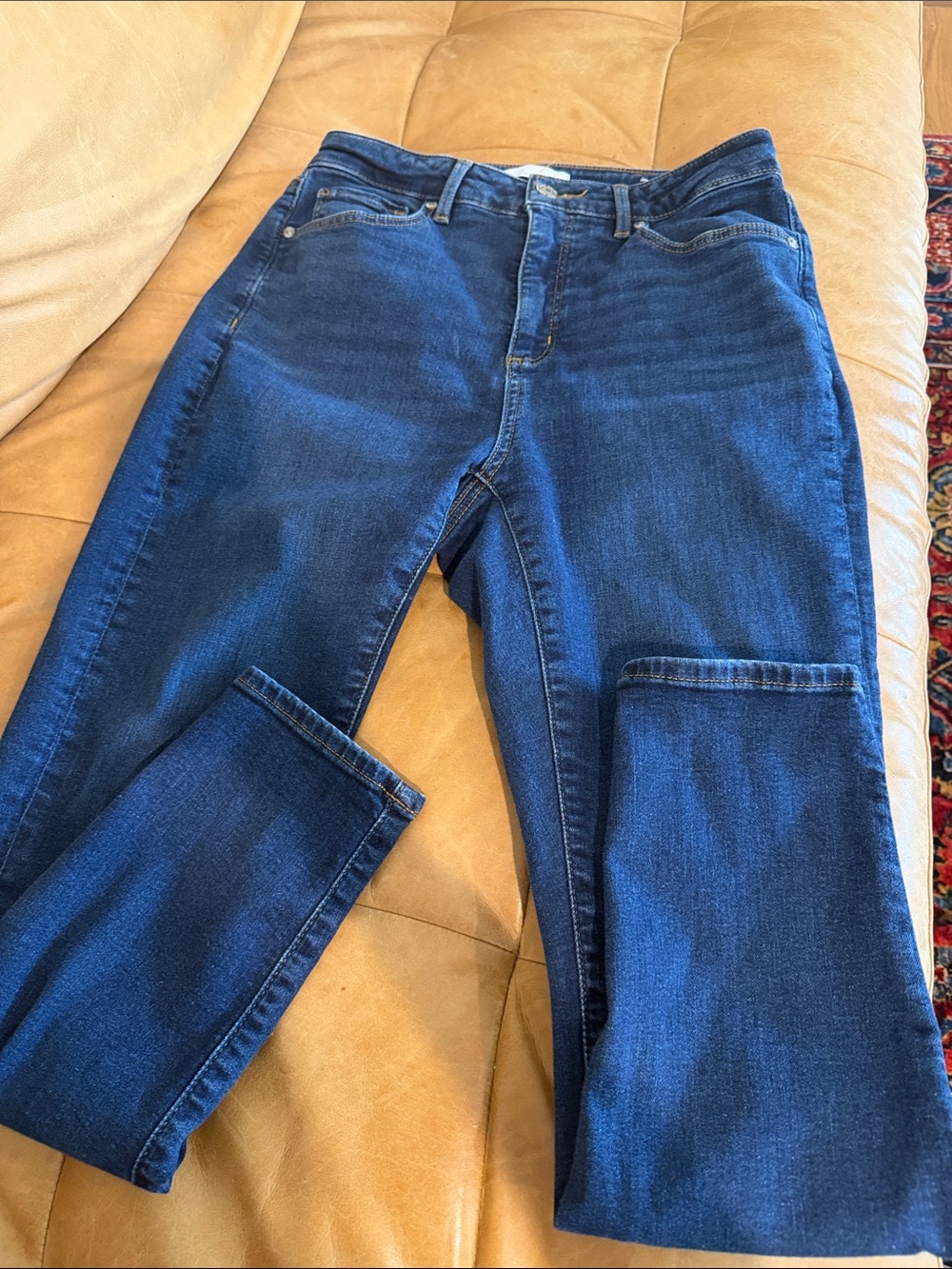 Loft Classic Women's Dark Blue Straight-Leg Jeans curvy skinny size 27